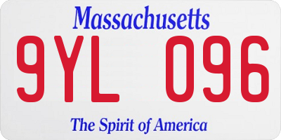 MA license plate 9YL096