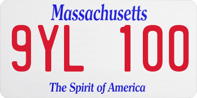 MA license plate 9YL100