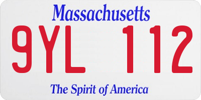 MA license plate 9YL112