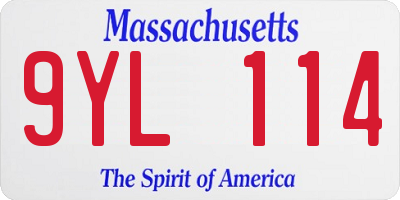 MA license plate 9YL114