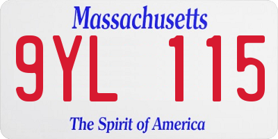 MA license plate 9YL115