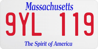 MA license plate 9YL119