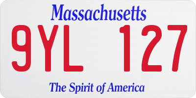 MA license plate 9YL127