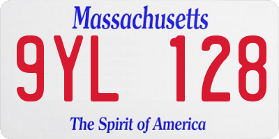 MA license plate 9YL128