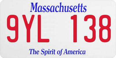 MA license plate 9YL138
