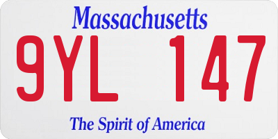 MA license plate 9YL147