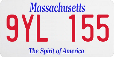 MA license plate 9YL155