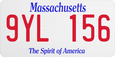 MA license plate 9YL156