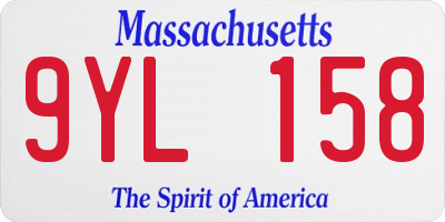 MA license plate 9YL158