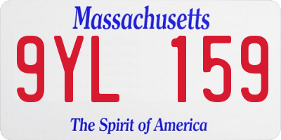 MA license plate 9YL159