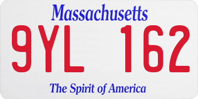 MA license plate 9YL162