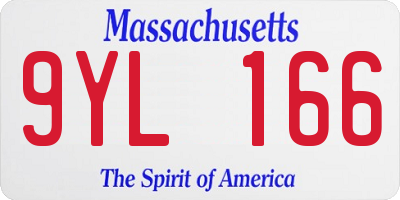 MA license plate 9YL166