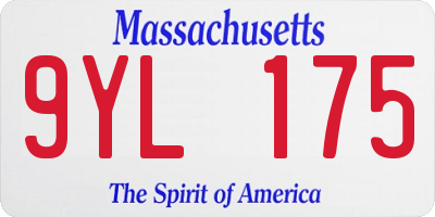 MA license plate 9YL175