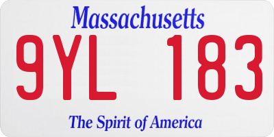 MA license plate 9YL183