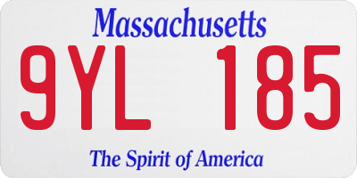 MA license plate 9YL185
