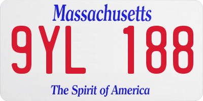 MA license plate 9YL188