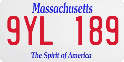 MA license plate 9YL189