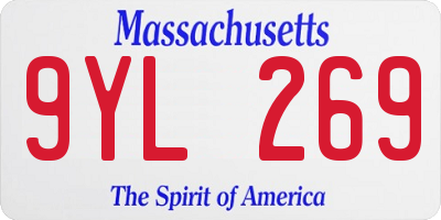 MA license plate 9YL269