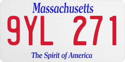 MA license plate 9YL271