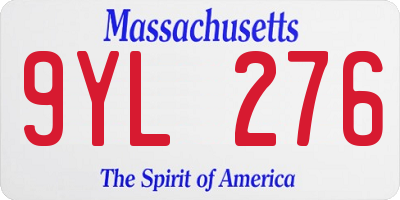 MA license plate 9YL276