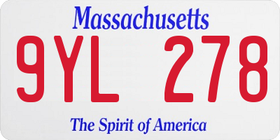MA license plate 9YL278