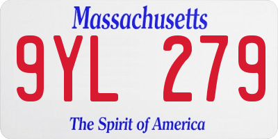 MA license plate 9YL279