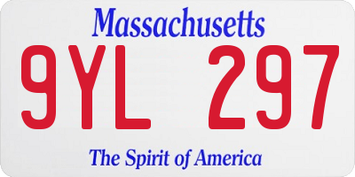 MA license plate 9YL297