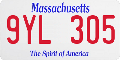MA license plate 9YL305