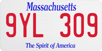 MA license plate 9YL309