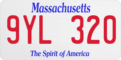 MA license plate 9YL320