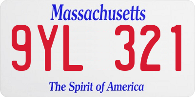 MA license plate 9YL321