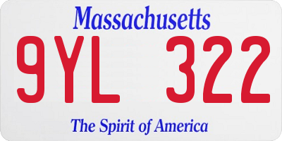 MA license plate 9YL322