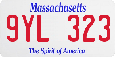 MA license plate 9YL323