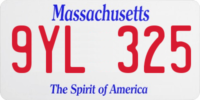 MA license plate 9YL325