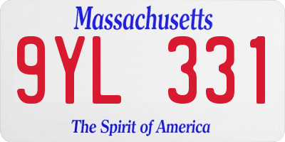 MA license plate 9YL331