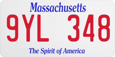 MA license plate 9YL348