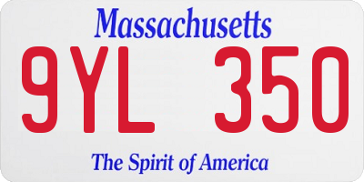 MA license plate 9YL350