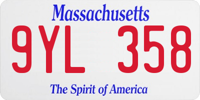 MA license plate 9YL358