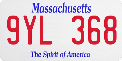 MA license plate 9YL368