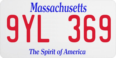 MA license plate 9YL369