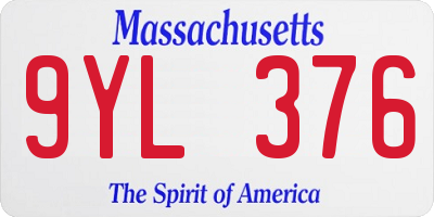 MA license plate 9YL376