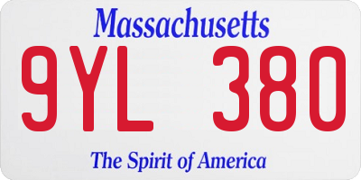 MA license plate 9YL380