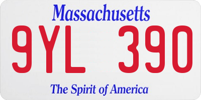 MA license plate 9YL390