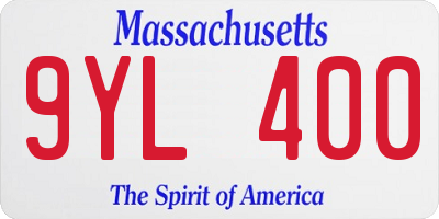 MA license plate 9YL400