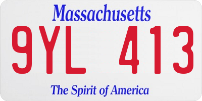 MA license plate 9YL413