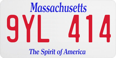 MA license plate 9YL414