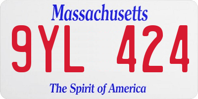 MA license plate 9YL424