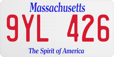 MA license plate 9YL426