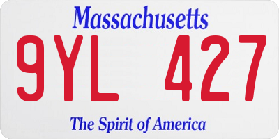 MA license plate 9YL427