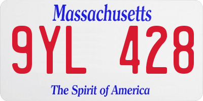 MA license plate 9YL428